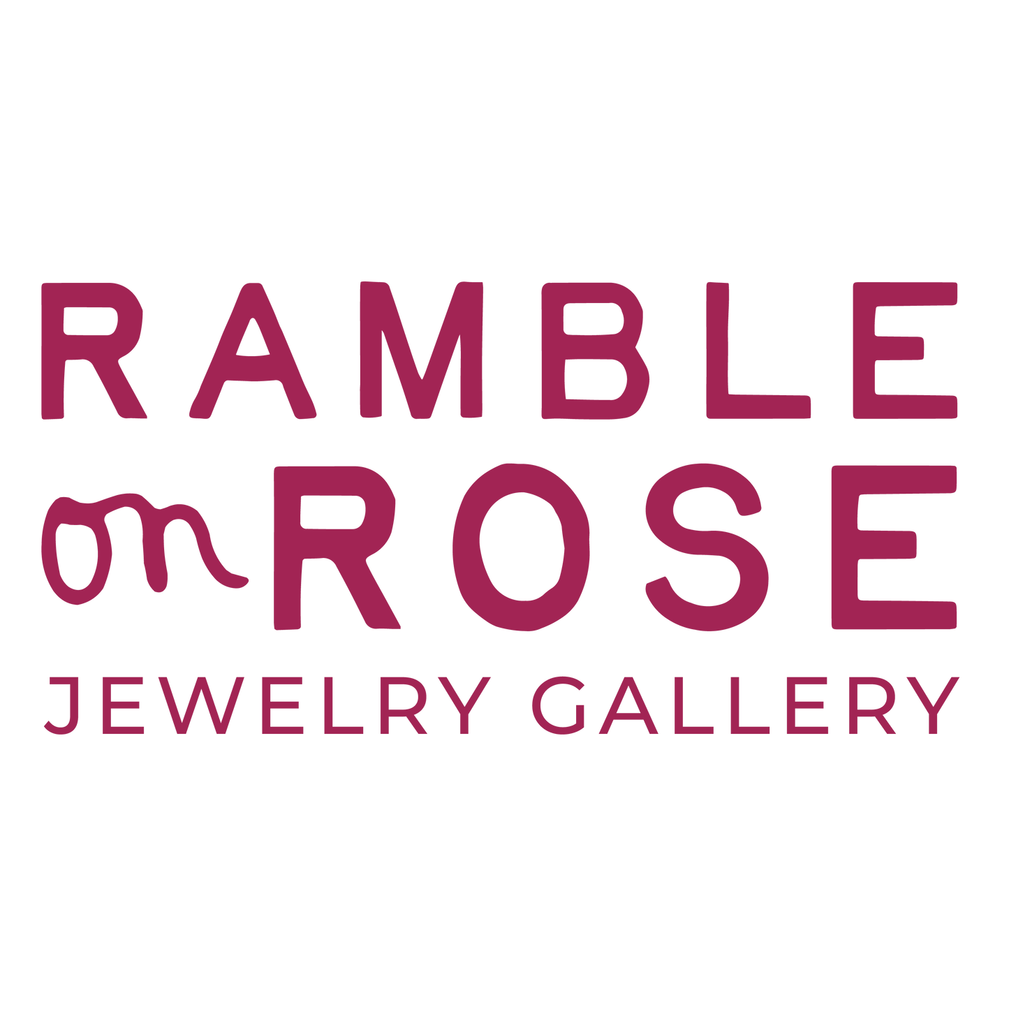 Digital gift card with Ramble on Rose Jewelry Gallery logo text on dark background