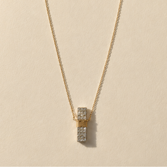 Pave Diamond Bar Necklace
